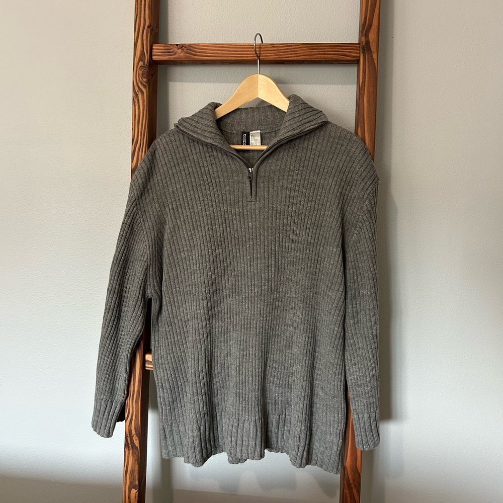 Divided Gray Zip-Up Women's Sweater